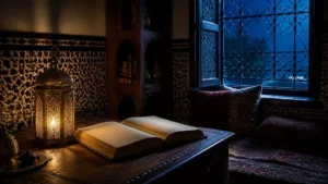 Moroccan reading room with lantern for jinn and djinn cultural guide