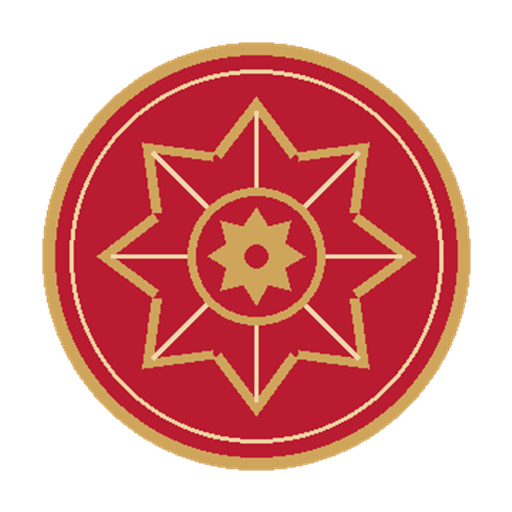 Khodamdjin red and gold spiritual brand mark